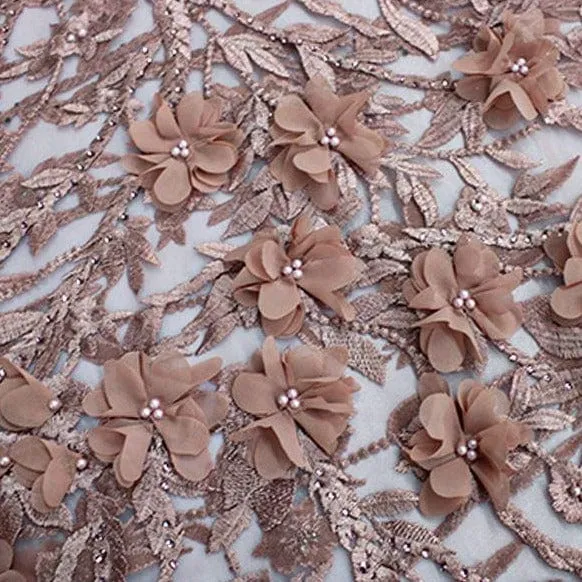3D Floral Lace Dusty Pink