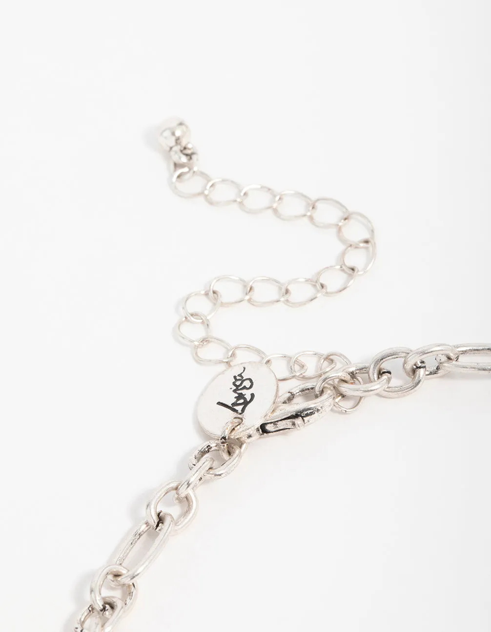 Antique Silver Turquoise Stone Cross Pendant Necklace