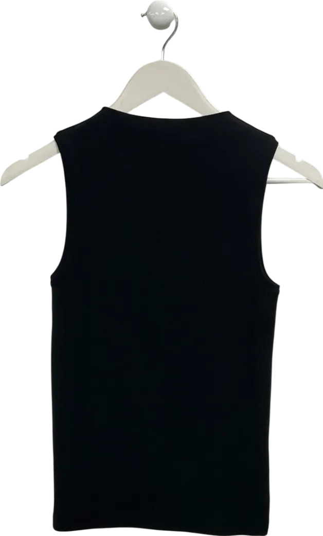 Arket Black High Neck Top UK S