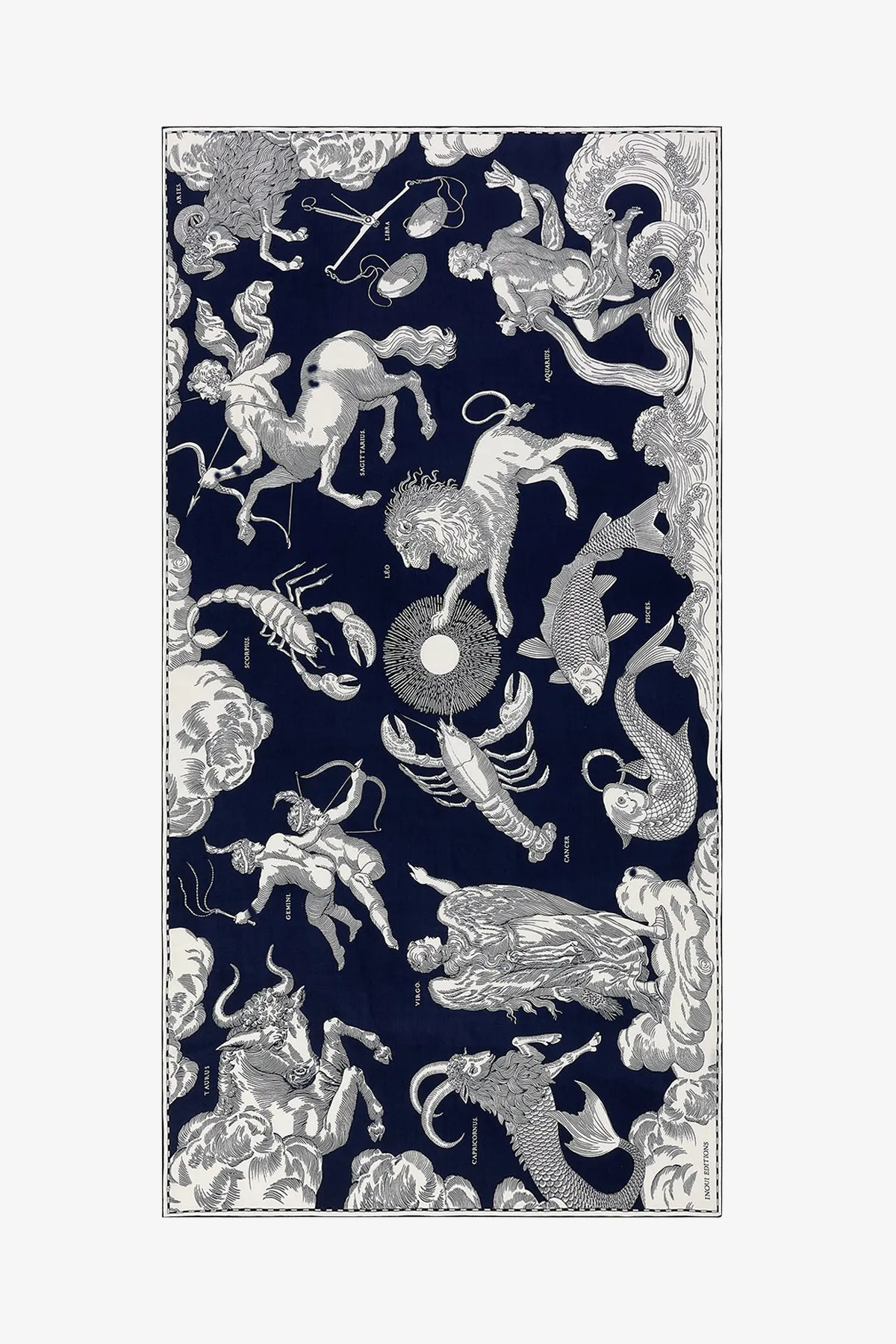 Astrology Scarf in Dark Blue