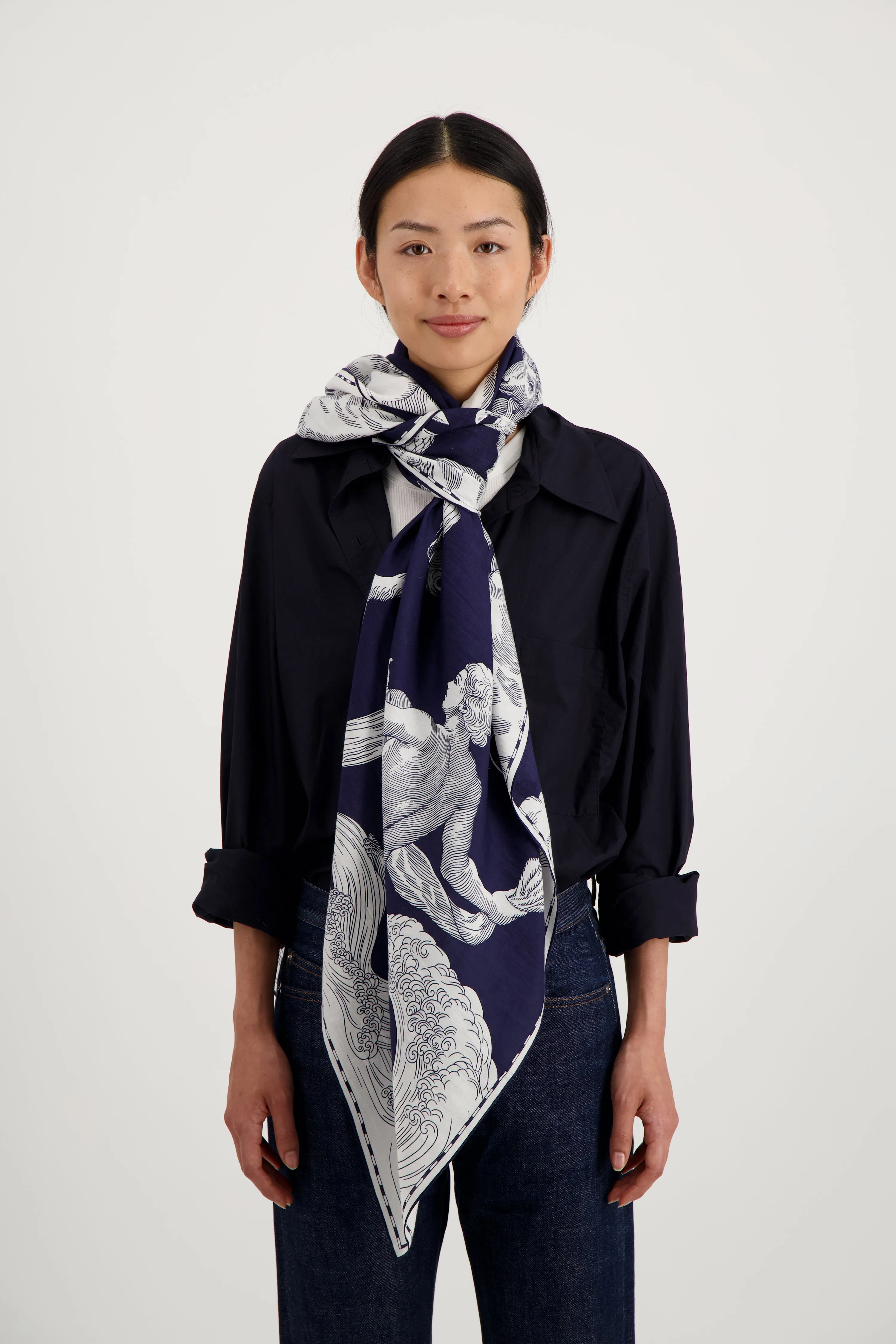 Astrology Scarf in Dark Blue
