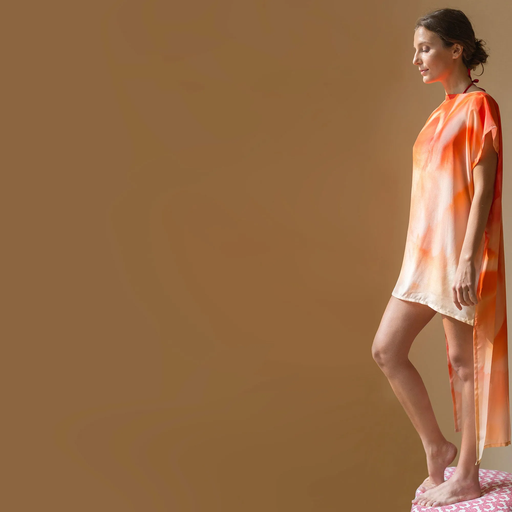 Asymmetric Silk Kaftan