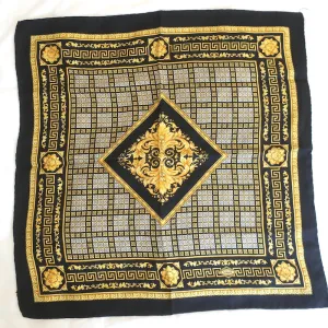 Atelier Versace Silk Scarf Black & Gold