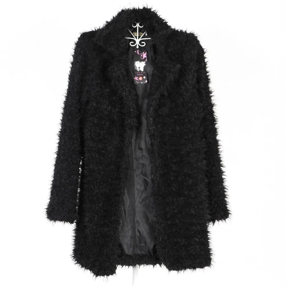 Autumn Winter Women Fur Coat Long Sleeve Cardigan Coat Female Warm Big Size Overcoat Pink Slim Warm Women Outwear Coats