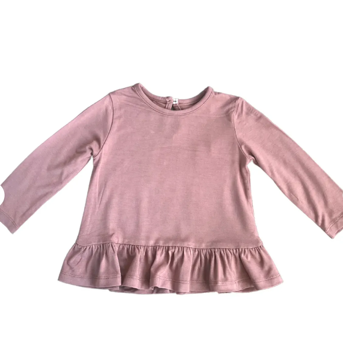 Baby Sprouts Long Sleeve Peplum Top - Burlwood