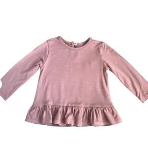 Baby Sprouts Long Sleeve Peplum Top - Burlwood