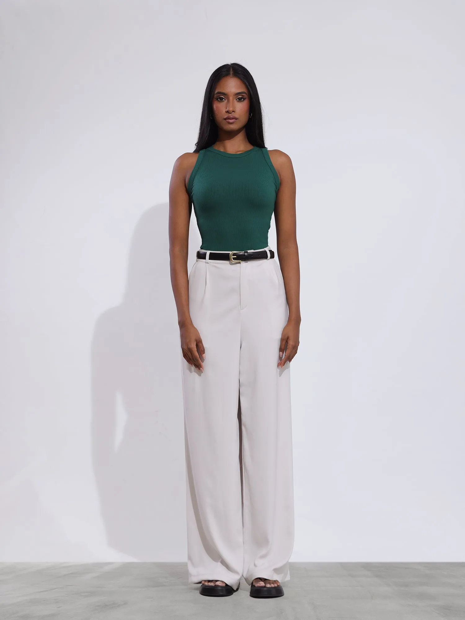 Beck High Neck Sleeveless Crop Top