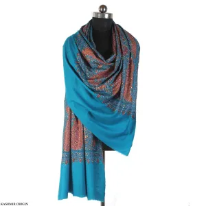 Brown Pasley  Sozni Embroidered Cashmere Pashmina Jamawar Shawl