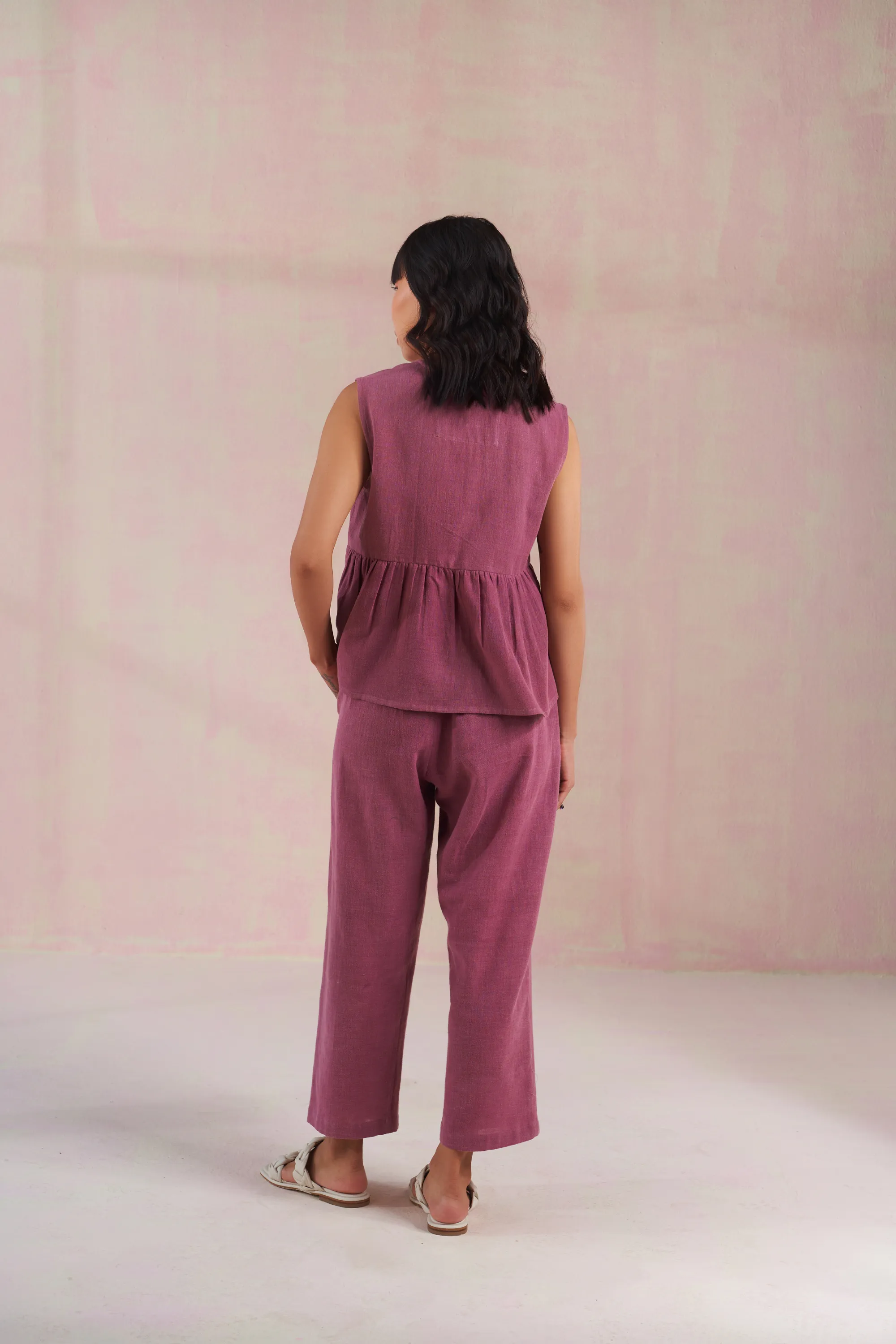 By The Shore naturally dyed kala cotton peplum top