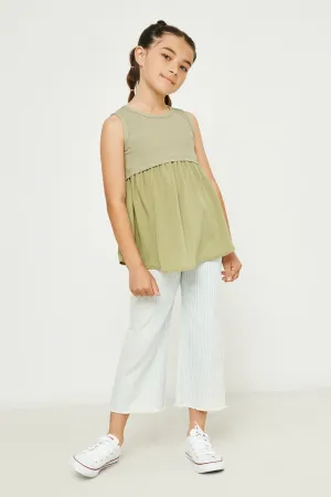 Contrast Peplum Tank
