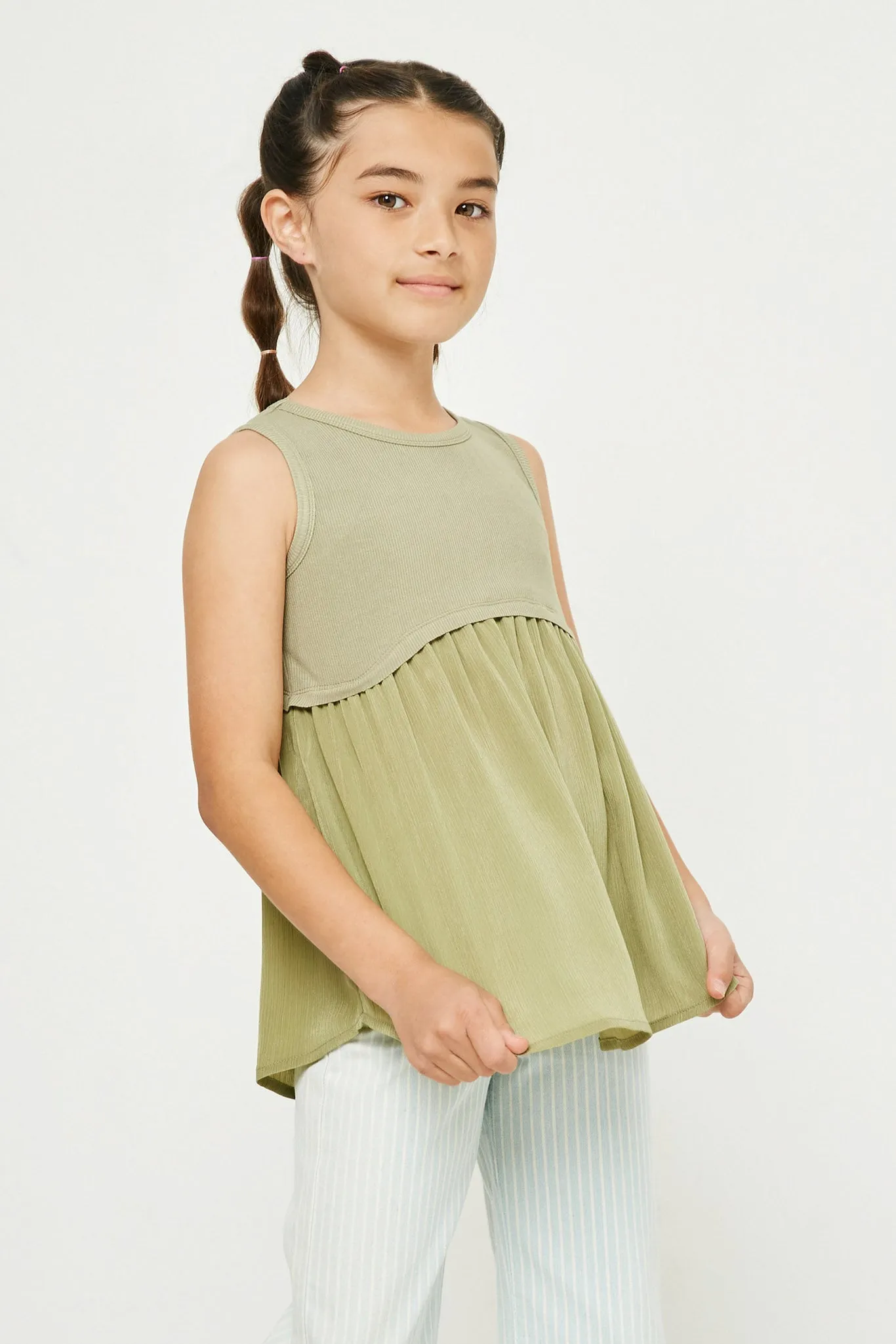 Contrast Peplum Tank
