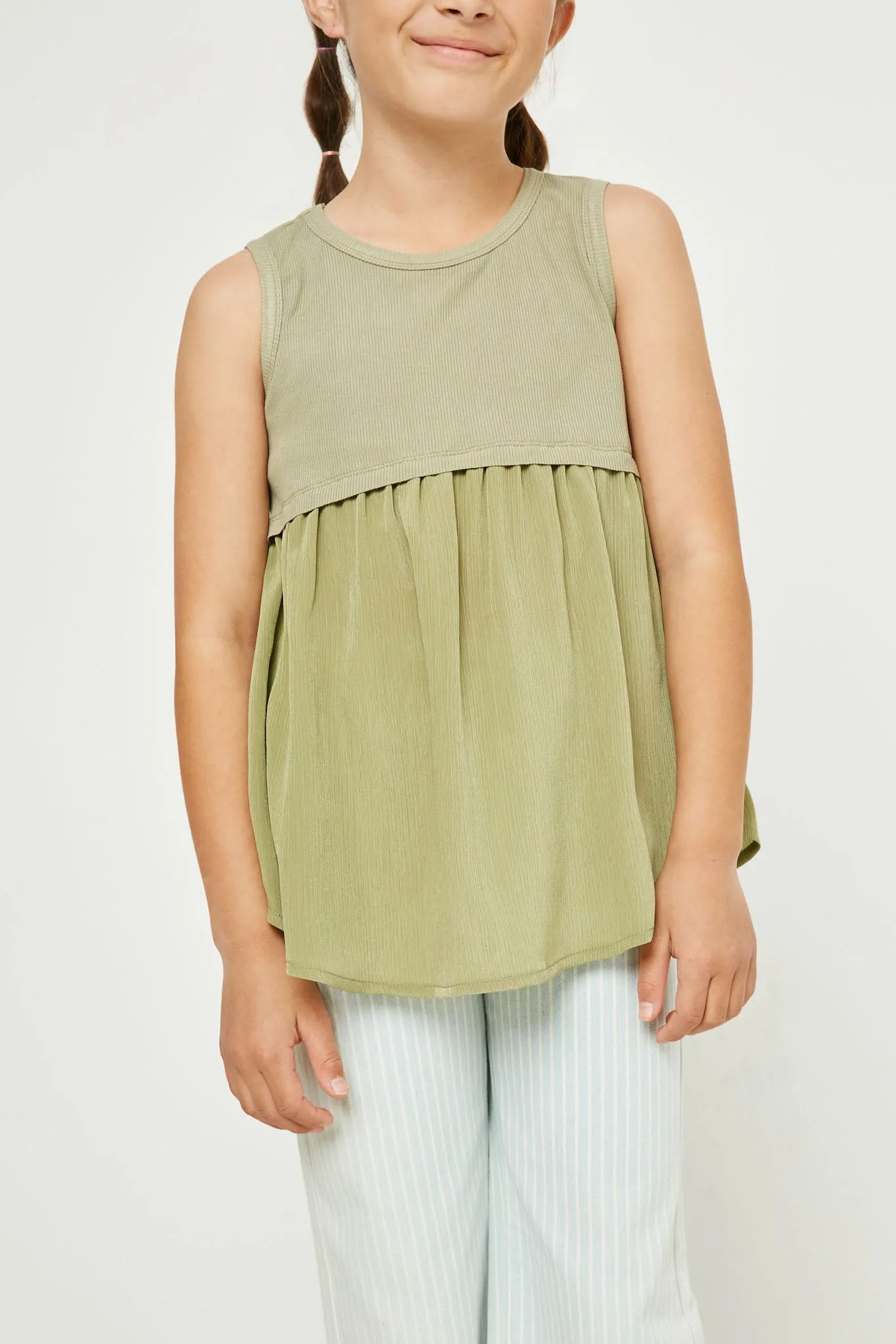 Contrast Peplum Tank