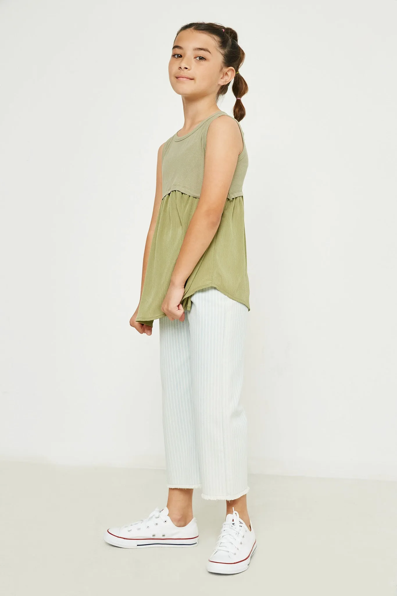 Contrast Peplum Tank