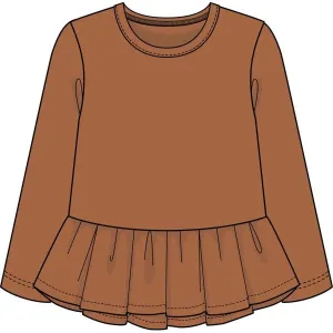 CR Kids Basic Peplum Caramel Top