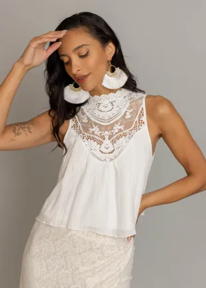 Delfina Top in Cream