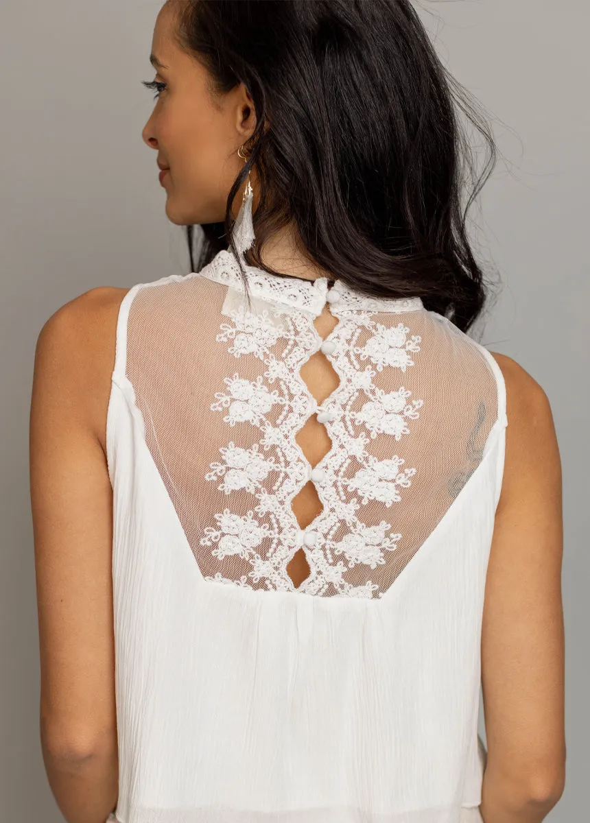 Delfina Top in Cream