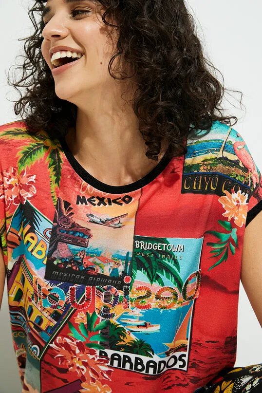 Desigual Postcards Short Sleeve T-Shirt