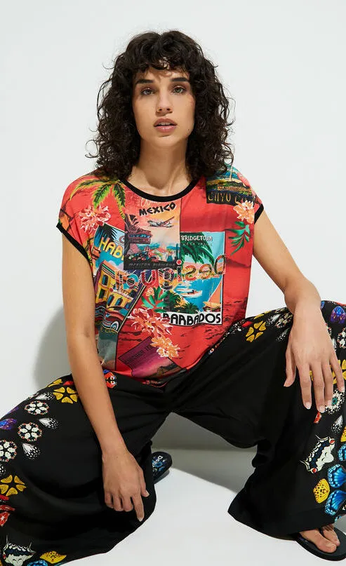 Desigual Postcards Short Sleeve T-Shirt