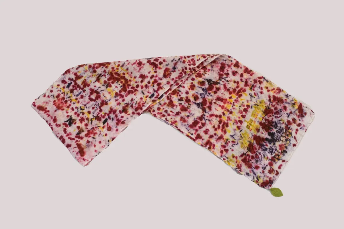 Dot to Dot / Red, Yellow & Purple Eco Print Scarf