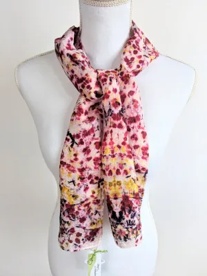 Dot to Dot / Red, Yellow & Purple Eco Print Scarf