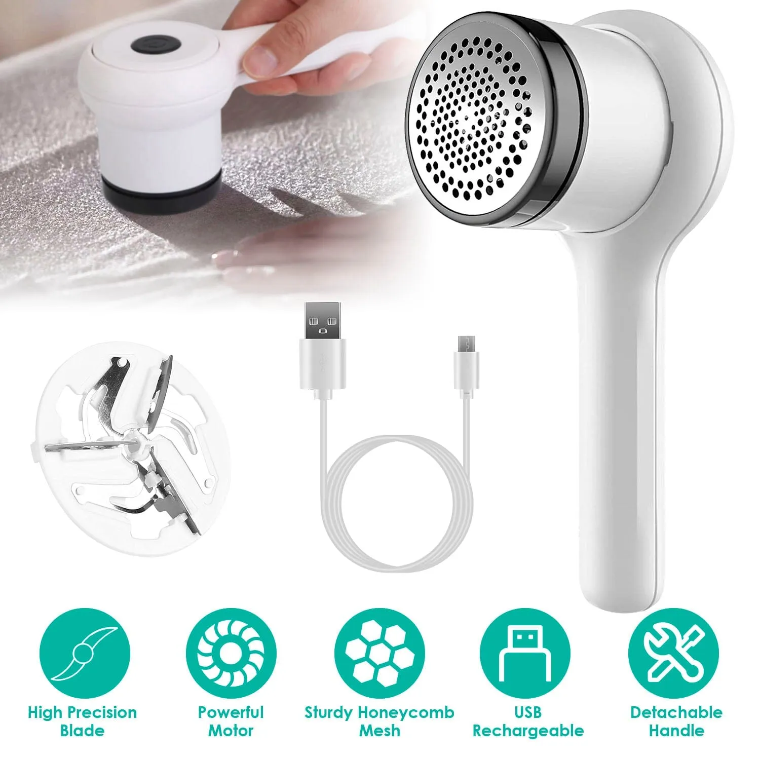Electric Fuzz Pilling Trimmer Sweater Shaver with Detachable Handle