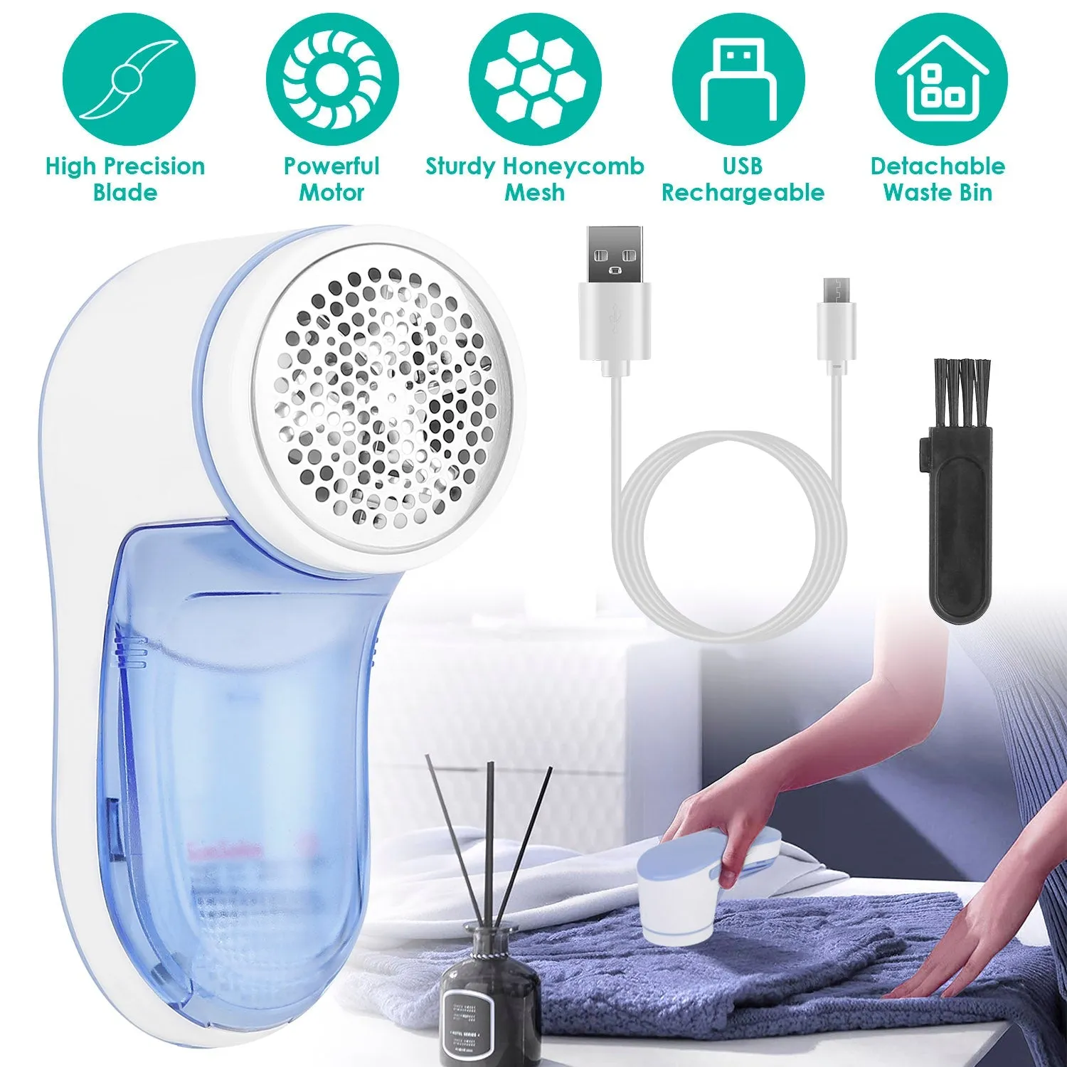 Electric Lint Shaver USB Rechargeable Fabric Clothes Lint Fluff Remover