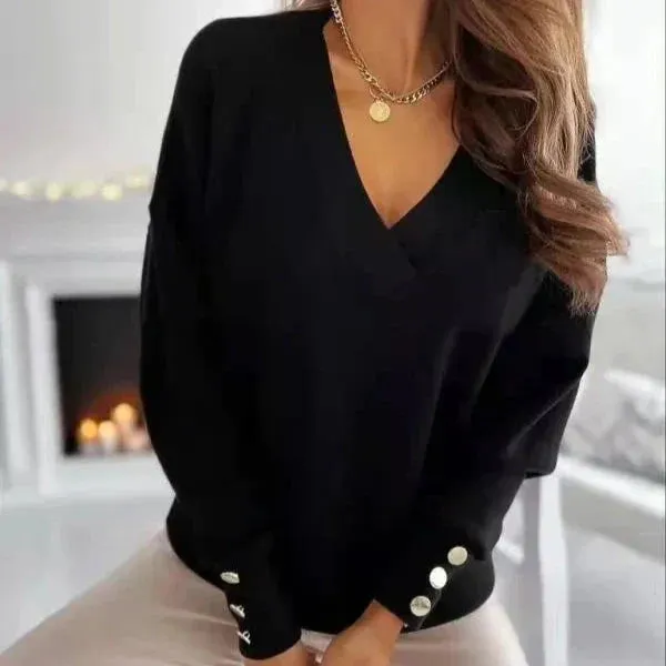 Erika | Stylish Scandinavian V-Neck Sweater