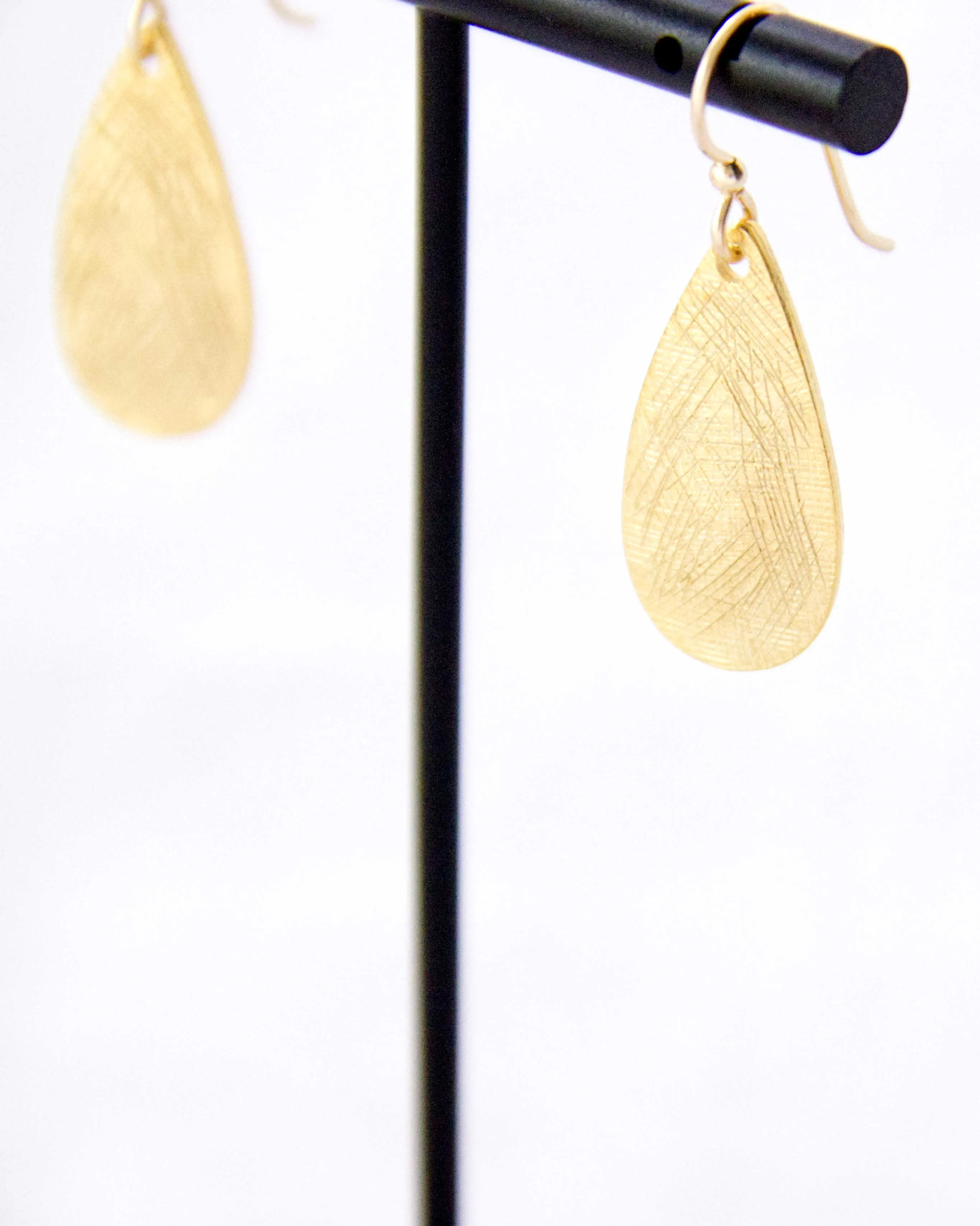 Etched Brushstroke Earrings - Raindrops