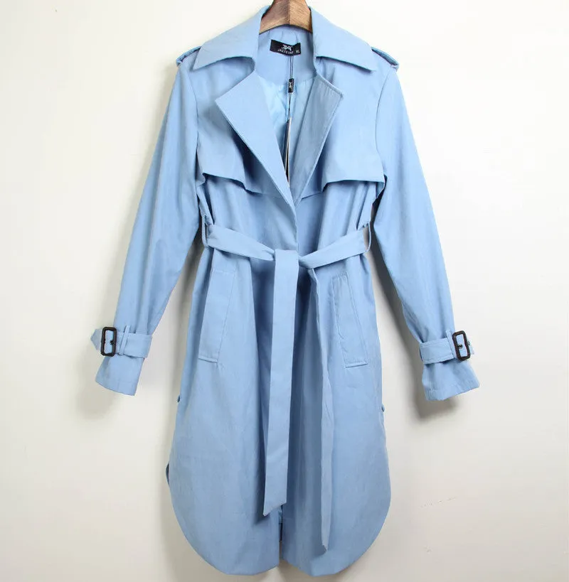 Fashion Long Trench Coat For Women Autumn Spring Trench Coats Outerwear Loose Coat Gabardina Mujer Trench HO851770
