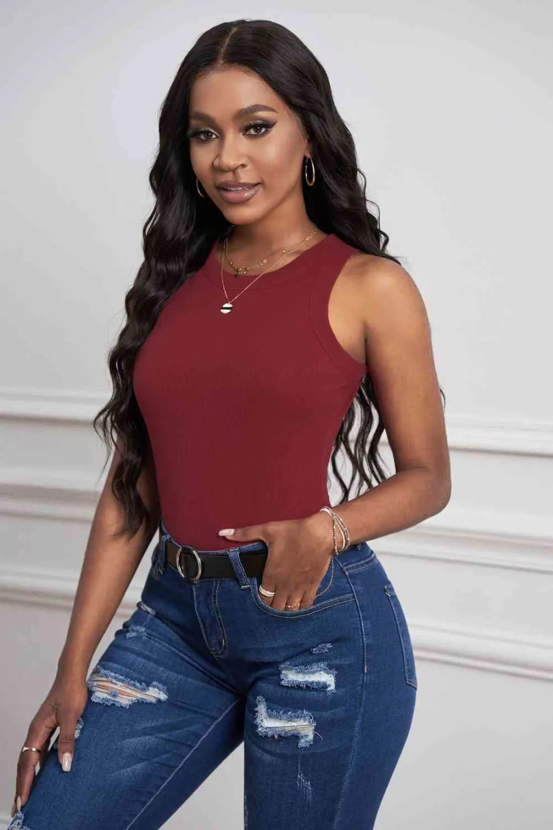 Fitted High-Neck Tank