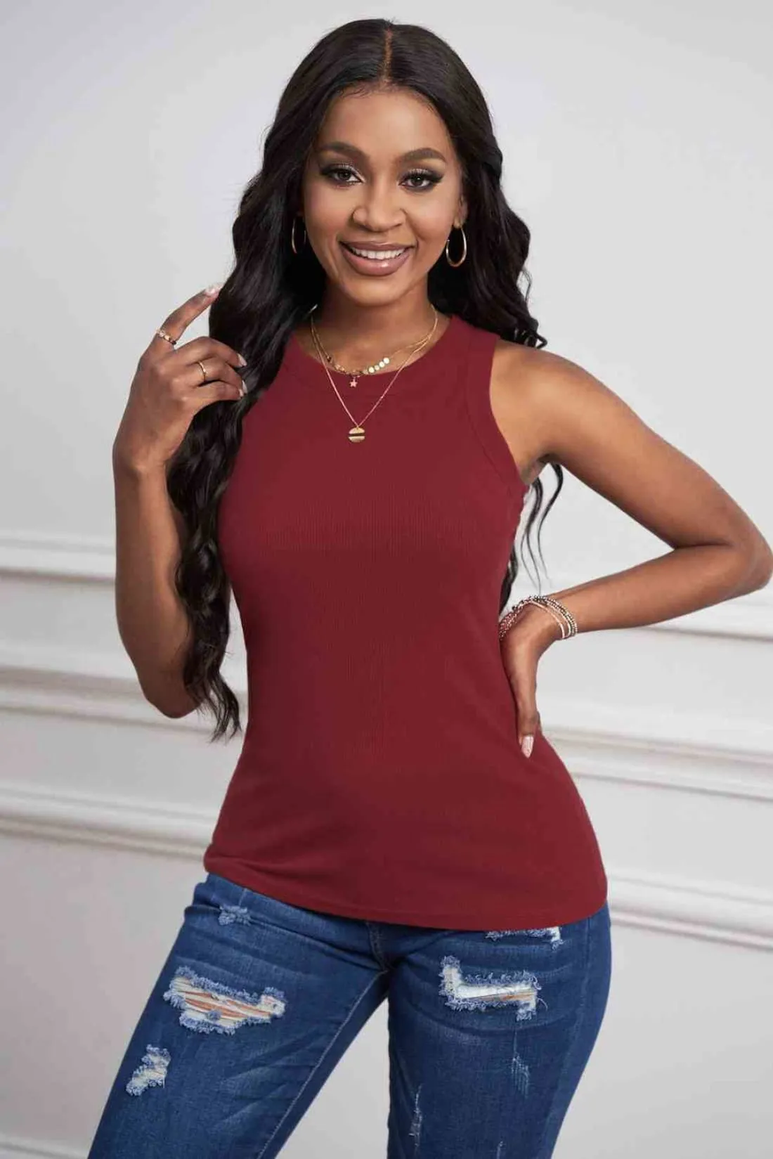 Fitted High-Neck Tank