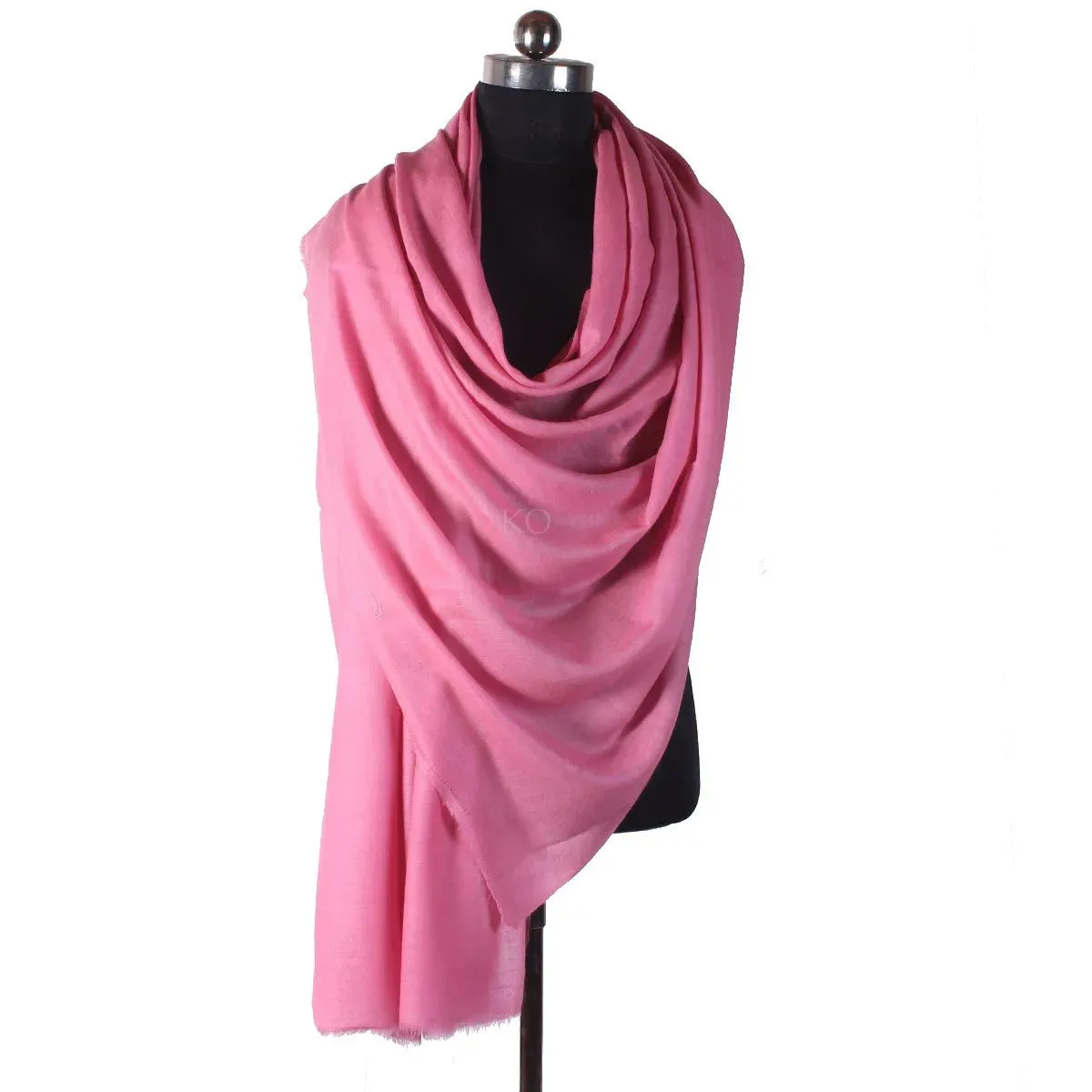 Flamingo Pink Handmade Cashmere Pashmina Shawl