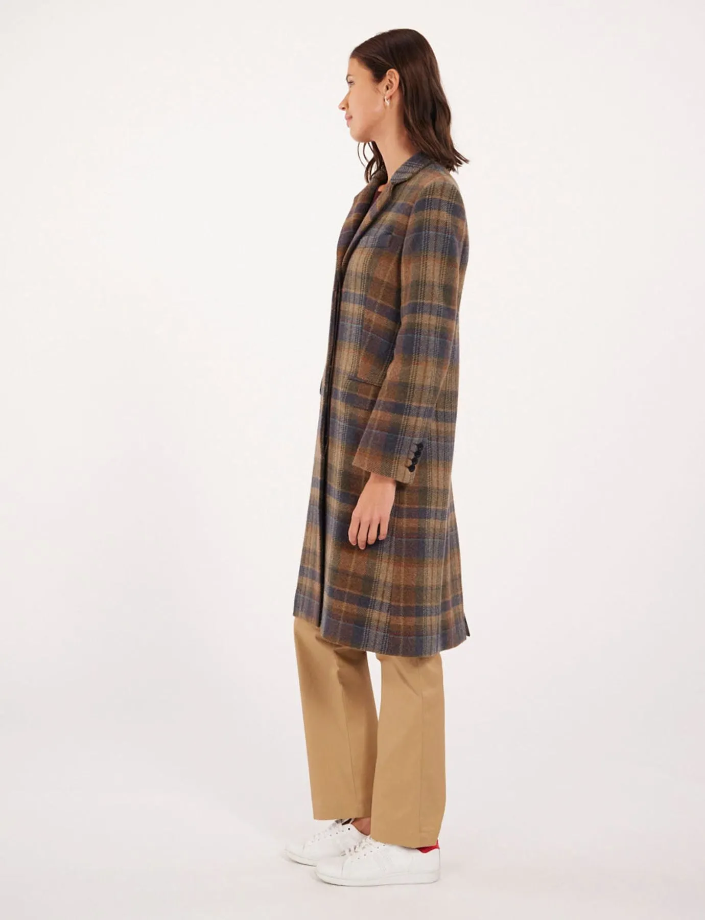 Franck khaki with checks coat