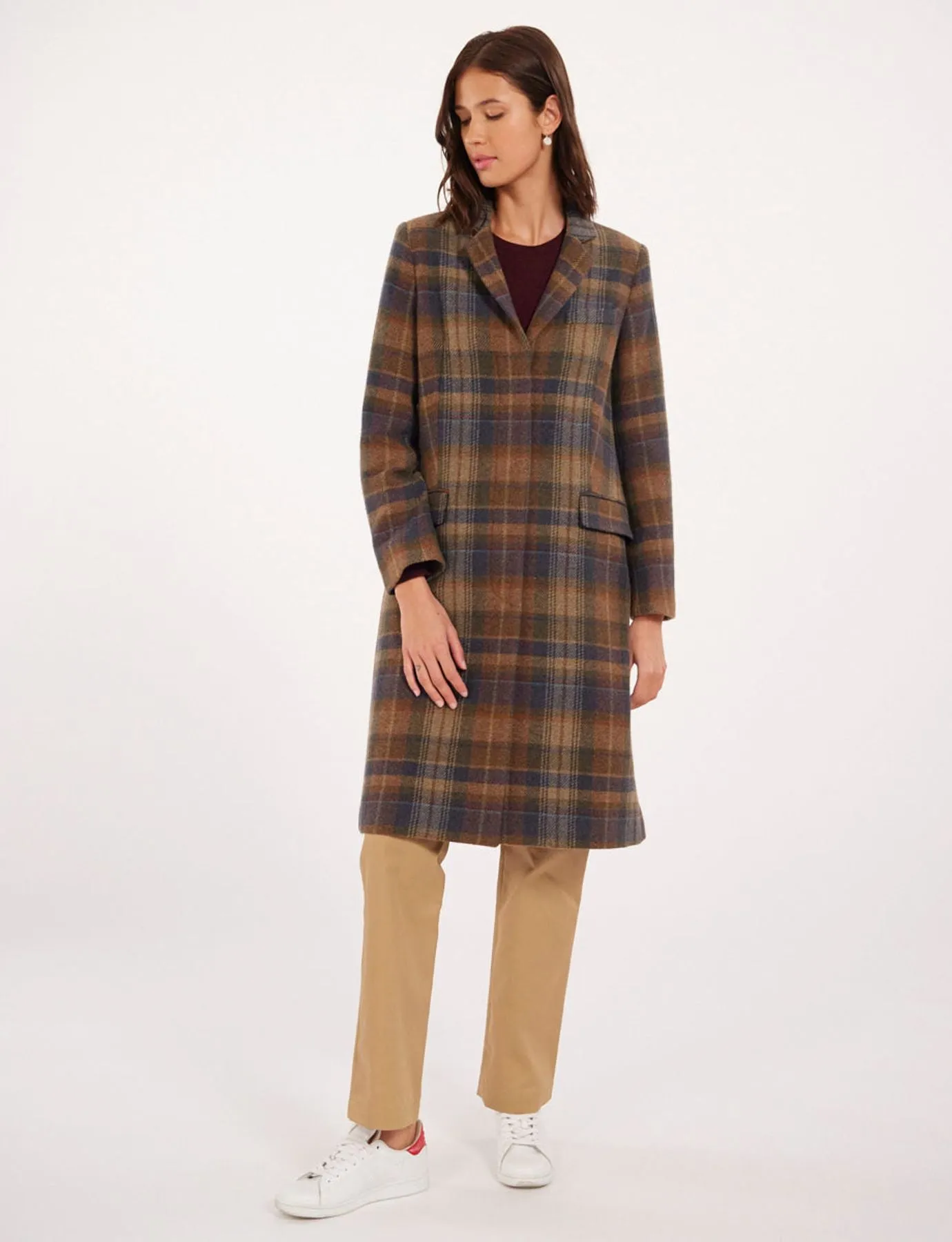 Franck khaki with checks coat