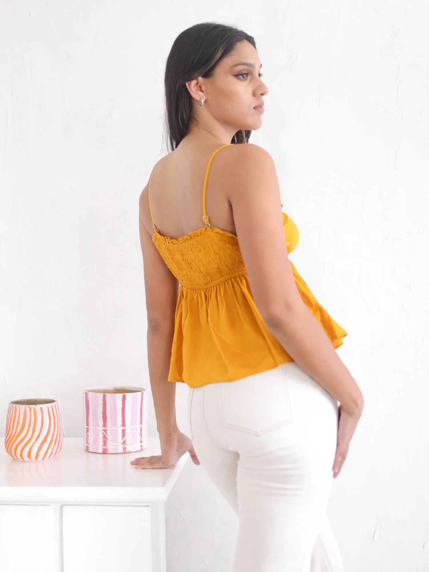 Frill Detail Peplum Top