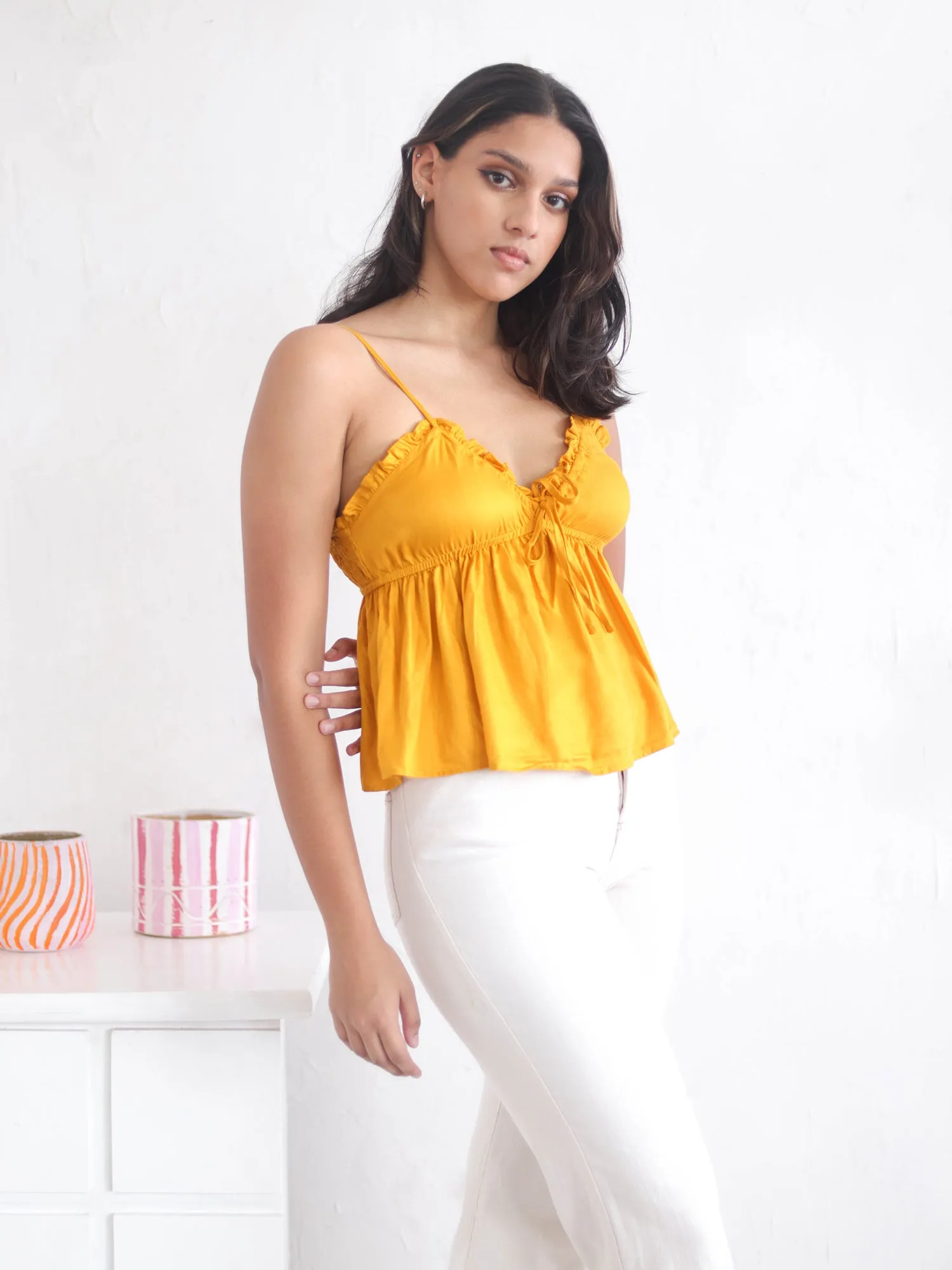 Frill Detail Peplum Top