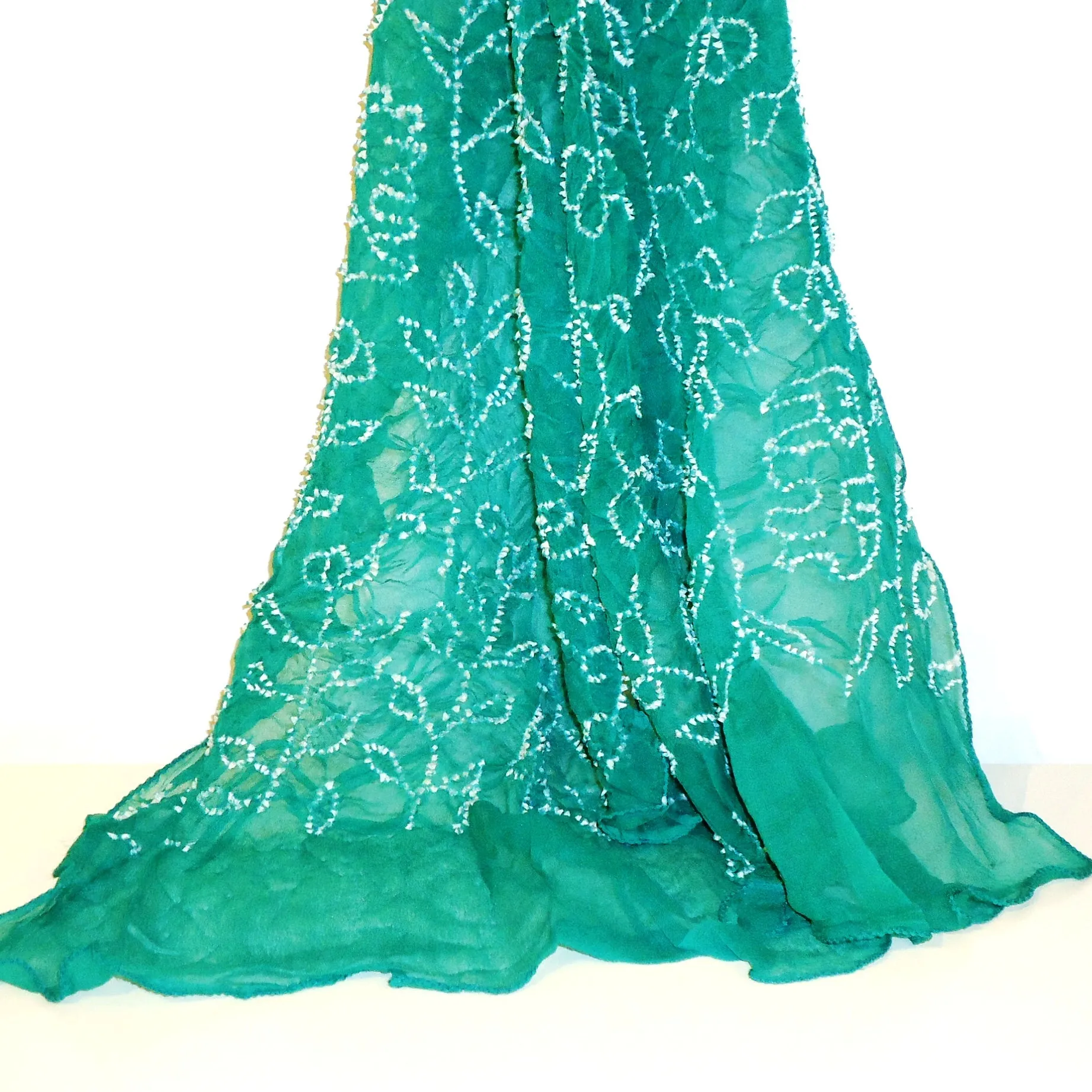 Georgette Silk Scarf, Green
