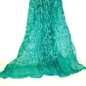 Georgette Silk Scarf, Green