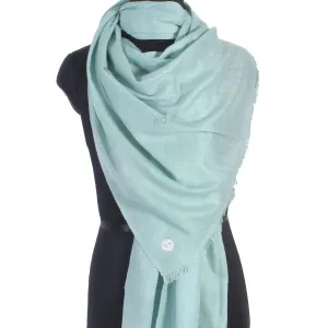 GI CERTIFIED ARCTIC BLUE SOLID CASHMERE PASHMINA STOLE