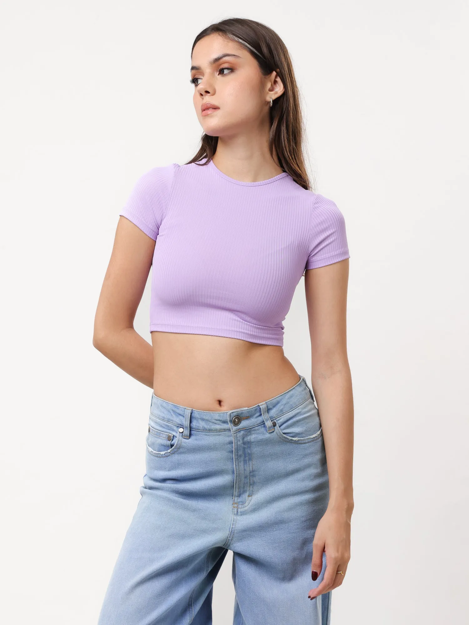 Gia High Neck Crop T-Shirt