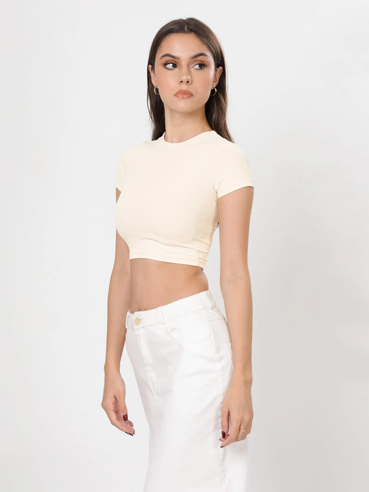 Gia High Neck Crop T-Shirt
