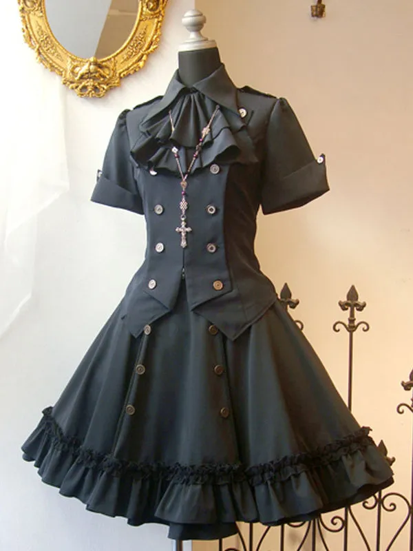 Gothic Lolita Coats White Lace Up Top Cotton Blend Lolita Outwears