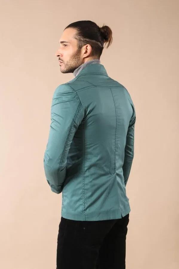 Green Cotton Trench Coat - Wessi