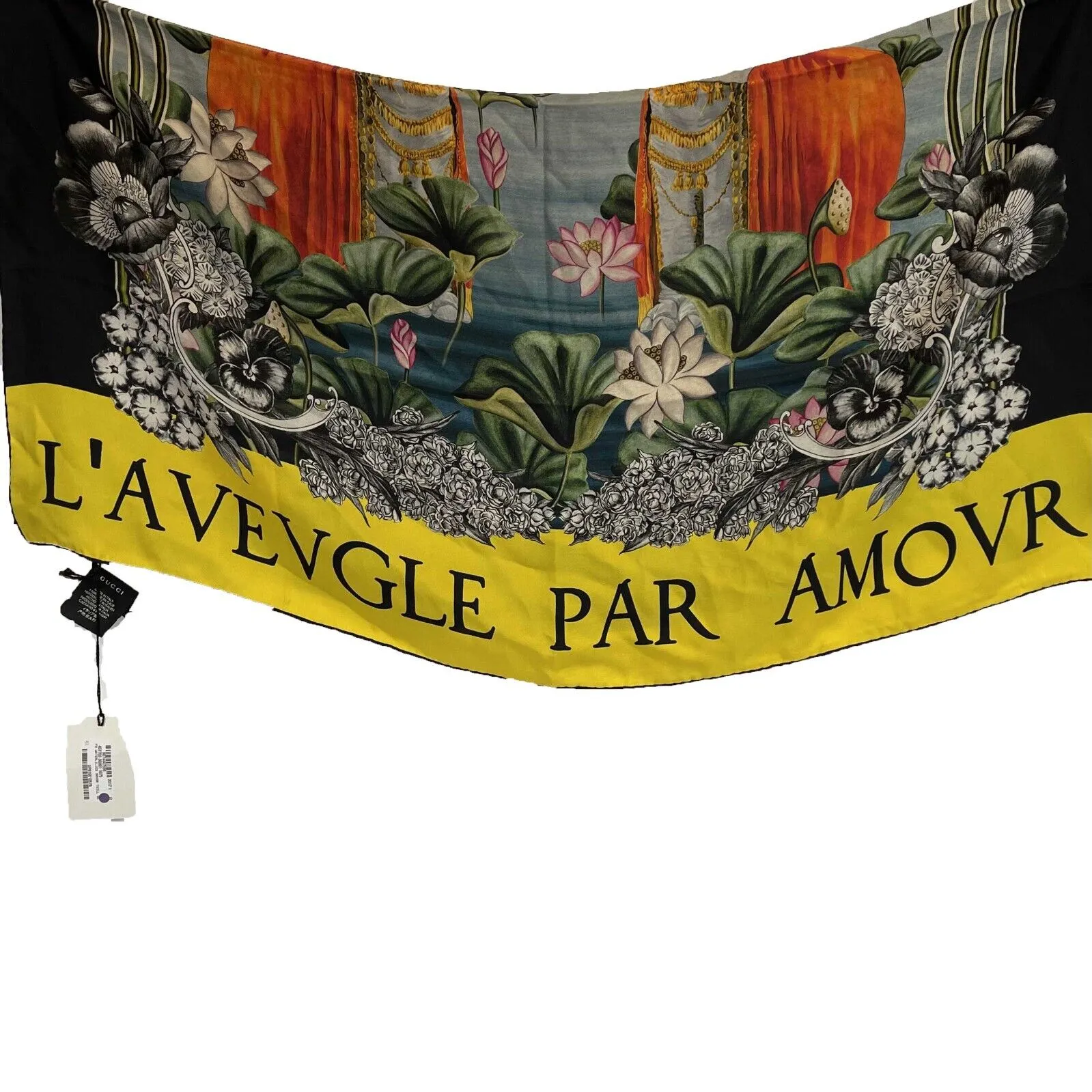 Gucci - L'avevgle Par Amovr Waterlilies Silk Scarf - New With Tags