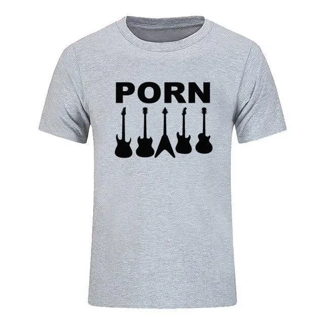 Guitar Porn T-Shirt Short Sleeve Musician Guitarist Tops SJA