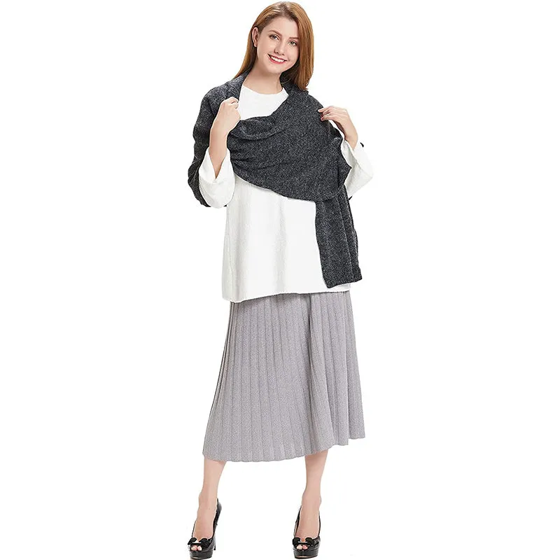 HANERDUN Women Warm Pashmina Shawl Wrap Winter Soft Cashmere Scarf with Pockets