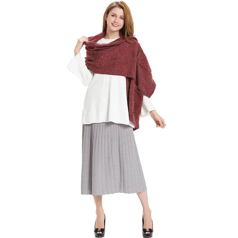 HANERDUN Women Warm Pashmina Shawl Wrap Winter Soft Cashmere Scarf with Pockets