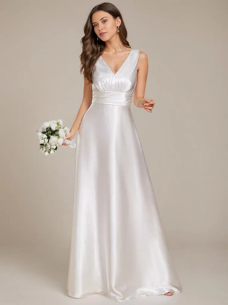 Heidi A line satin Ivory wedding gown with pockets Express NZ wide