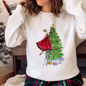 Hello Christmas O-Neck White Sweater Z