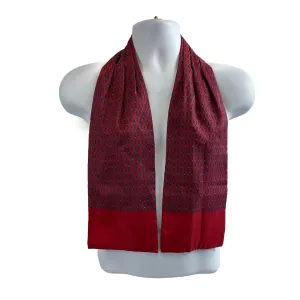 Hermes - Excellent - Burgundy Blue Chainlink Ascot Cravat - Burgundy, Blue - OS